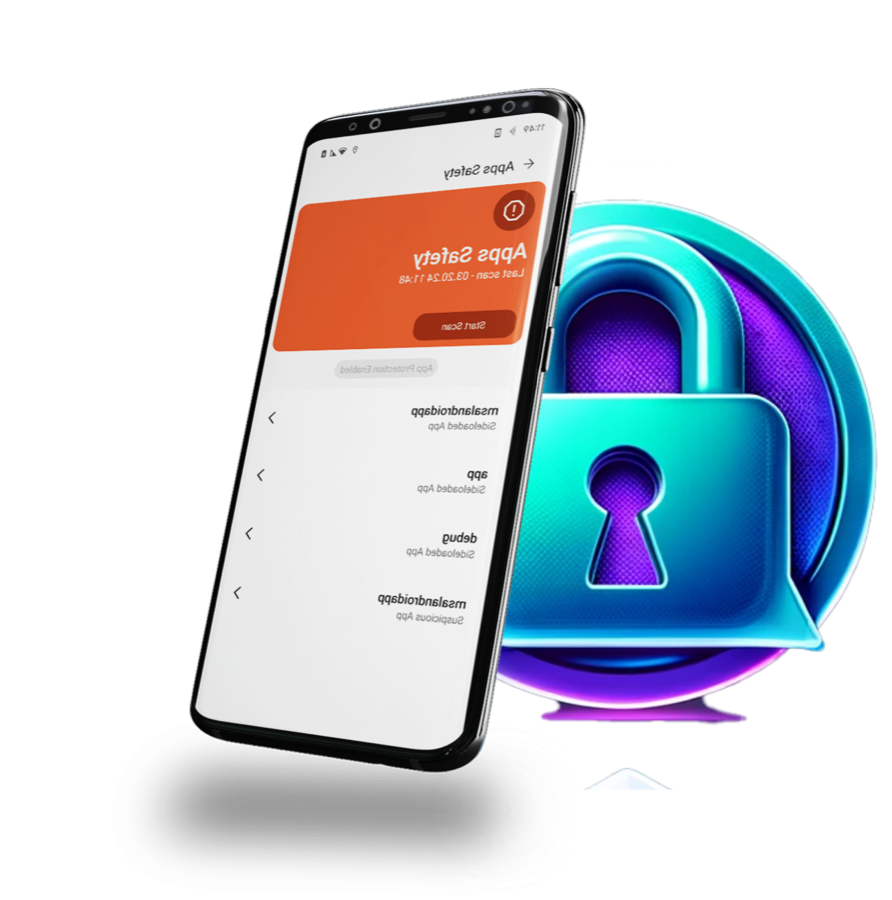 DYREKT apps safety screen in front of a padlock chat bubble